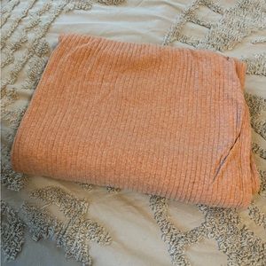 Kate Quinn ribbed organic cotton double layer blanket butter rum neutral
